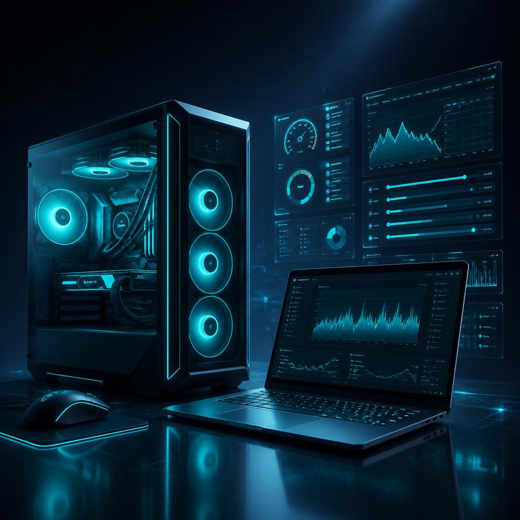 Windows gaming PC and gaming laptop with performance tuning dashboards